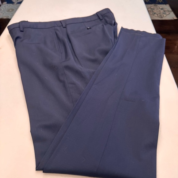 NWOT BONOBOS Pants Mens Size 35 Navy Blue Slim Fit Tapered Leg Wool Flat Front - Picture 11 of 11